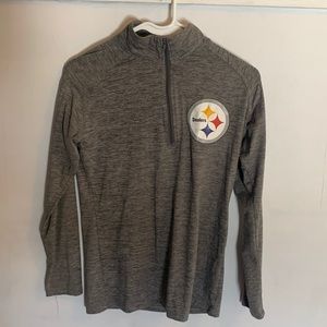 majestic grey steelers 1/4 zip jacket, size woman’s S!